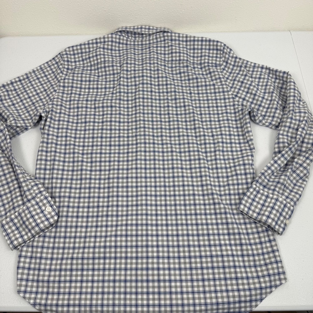 Bonobos Mens Slim Fit Plaid Button Down Shirt Blue Grey Long Sleeve Large L - Picture 7 of 7